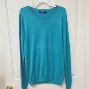 J.Crew Cotton Cashmere Blend V-neck sweatshirt cardigan in Teal